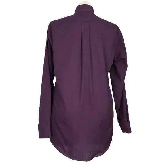 Stafford Shirt Men 16 34 35 Purple Wrinkle Free Classic Cotton Blend Button Up - Picture 6 of 8